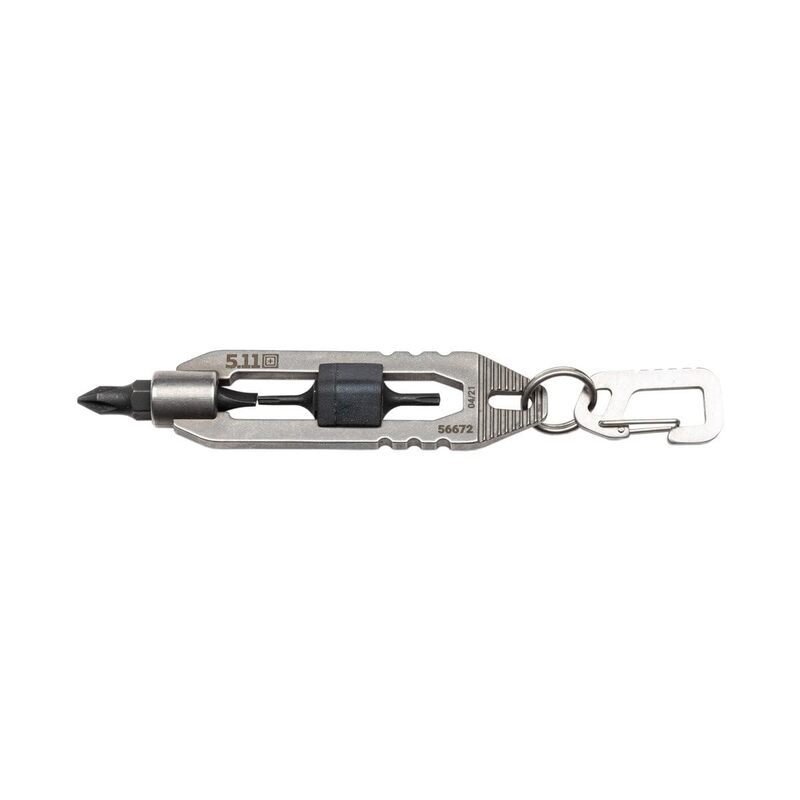 5.11 Tactical EDT Hex Tool Keychain, Stainless Steel, Style 56672, Tumbled Steel Color