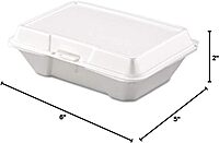 Dart Foam Hinged Food Containers, 9 5/16inH x 6 7/16inW x 2 15/16inD, Pack Of 200 Containers