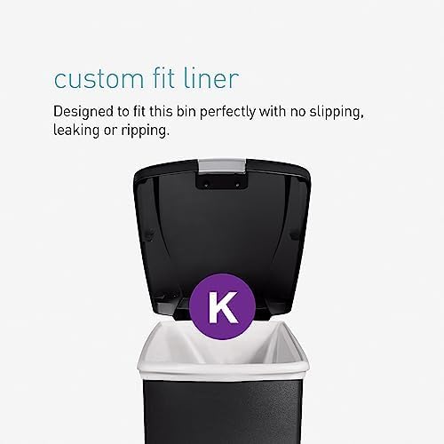 simplehuman 40 Liter / 10.6 Gallon Slim Kitchen Step Trash Can With Secure Slide Lock