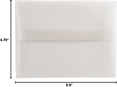 JAM PAPER Translucent Vellum Invitation Envelopes - Clear