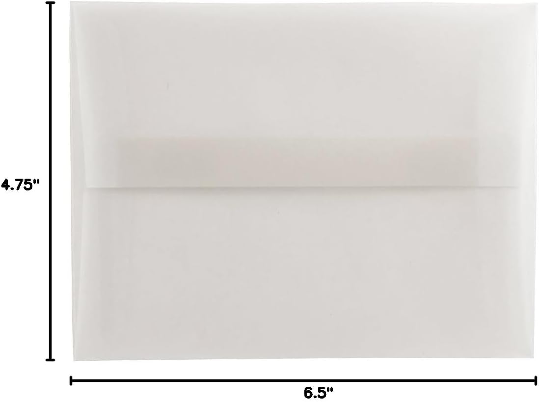 JAM PAPER Translucent Vellum Invitation Envelopes - Clear