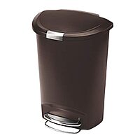 simplehuman 50 Liter / 13 Gallon Semi-Round Kitchen Step Trash Can with Secure Slide Lock