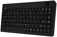 WKB-3100UB Wireless Mini Trackball Keyboard - Compact 87-Key Layout, Built-in 800 DPI Optical Trackball