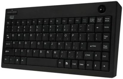 WKB-3100UB Wireless Mini Trackball Keyboard - Compact 87-Key Layout, Built-in 800 DPI Optical Trackball