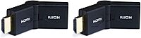 Monoprice Male to Female HDMI Port Saver Adapter - Swiveling Type (105133) (Pack of 2) 1 Count (Pack of 2)