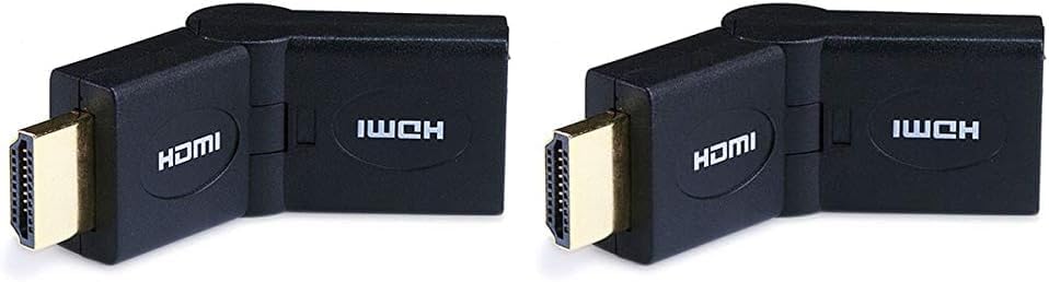 Monoprice Male to Female HDMI Port Saver Adapter - Swiveling Type (105133) (Pack of 2) 1 Count (Pack of 2)