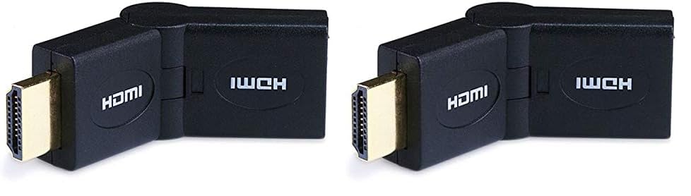 Monoprice Male to Female HDMI Port Saver Adapter - Swiveling Type (105133) (Pack of 2) 1 Count (Pack of 2)