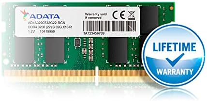 ADATA Premier 16GB (1x16GB) DDR4 3200MHz CL22 PC4-25600 260-Pin SODIMM Memory RAM Single Pack(AD4S320016G22-SGN)