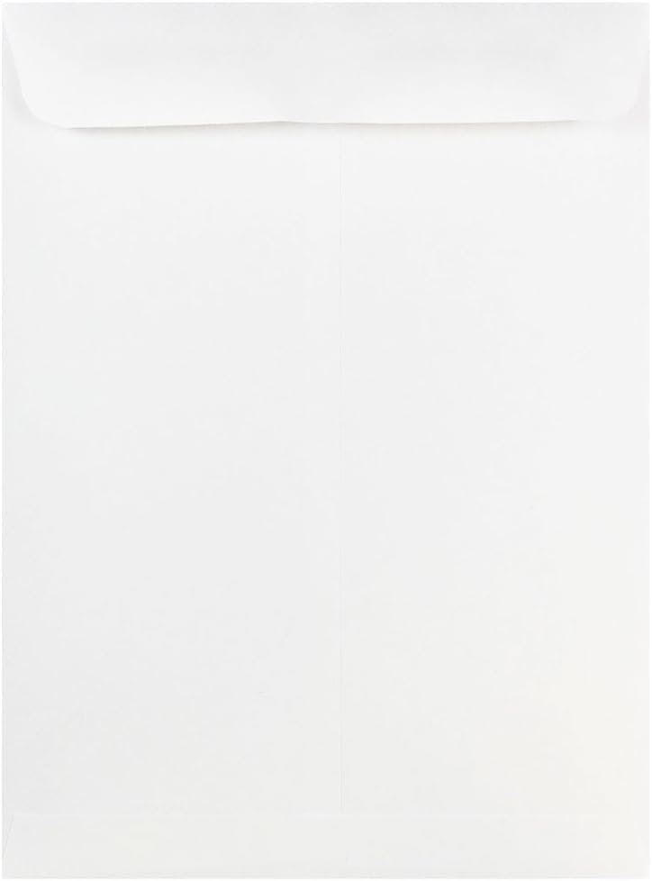 JAM Paper Open-End Catalog Envelopes with Gummed Closure - White