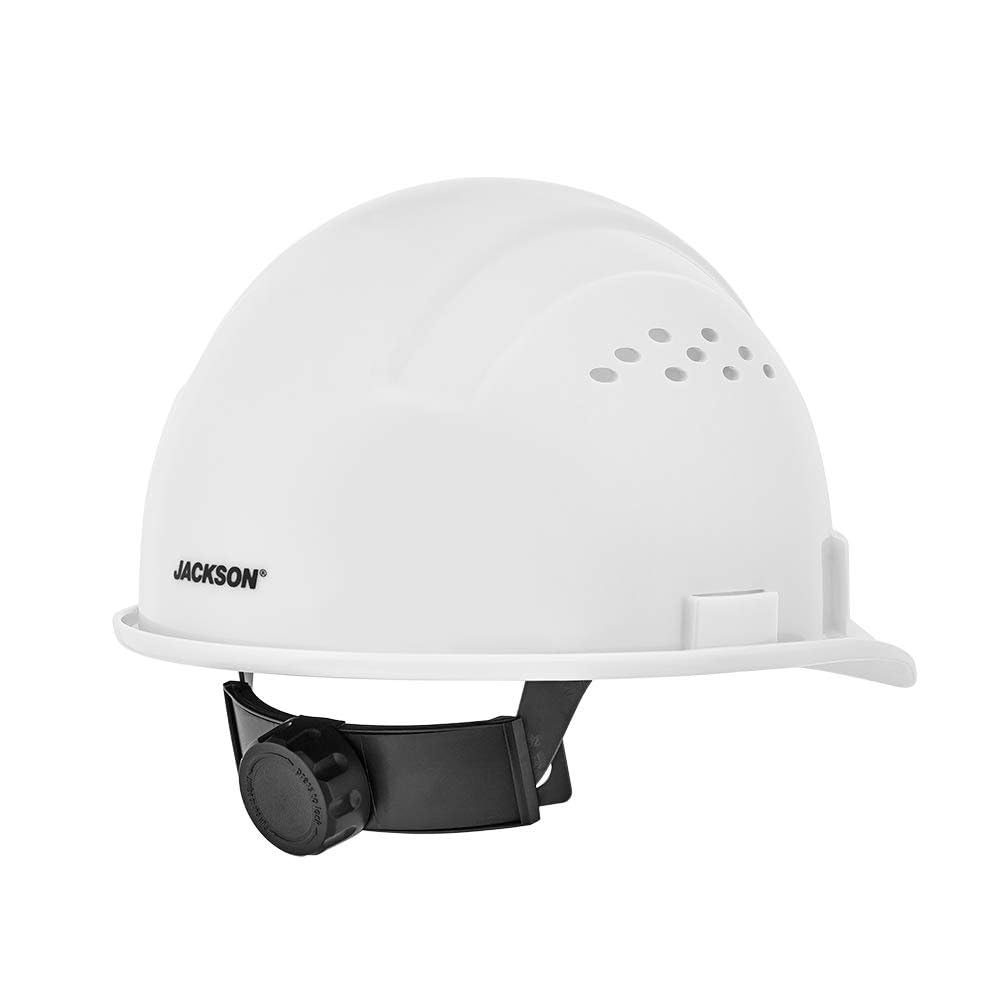 Jackson Safety Advantage Front Brim Hard Hat, Vented, 4-pt. Ratchet Suspension, White, 20220