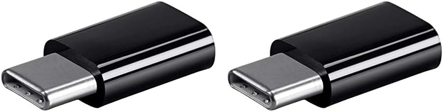 Monoprice USB-C to Micro B Adapter - Black, Male to Female with Gold Plated Contacts (Pack of 2)