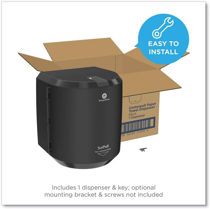 Georgia-Pacific Professional SofPull CenterPull Hand Towel Dispenser, Black