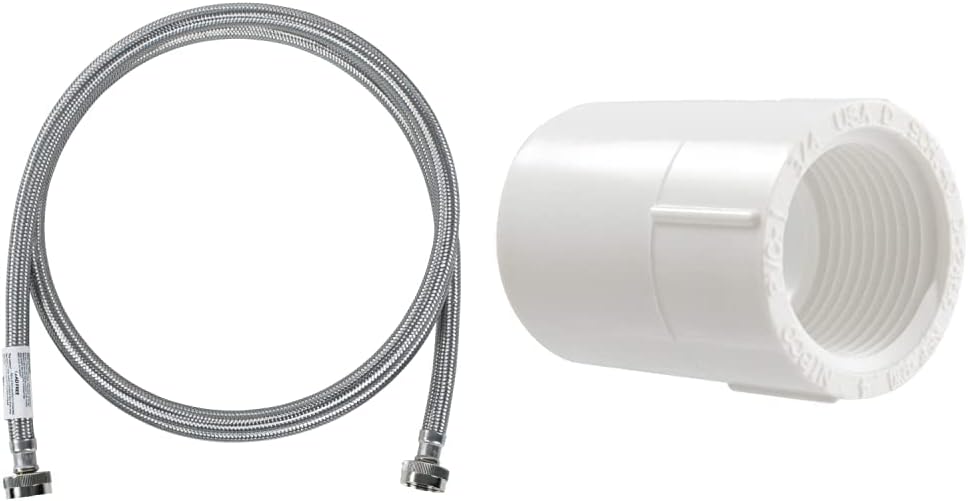 Certified Appliance Accessories Washing Machine Hose and NIBCO C435-007 3/4 in. PVC Fitting Hose + ADAPTER