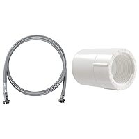 Certified Appliance Accessories Washing Machine Hose and NIBCO C435-007 3/4 in. PVC Fitting Hose + ADAPTER