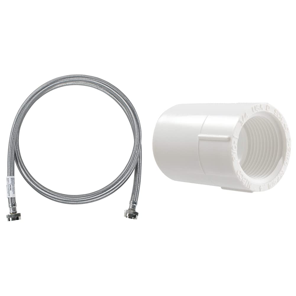Certified Appliance Accessories Washing Machine Hose and NIBCO C435-007 3/4 in. PVC Fitting Hose + ADAPTER