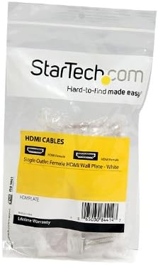 StarTech.com Single Outlet Female HDMI Wall Plate White - 1-gang - HDMI Digital Audio/Video - White
