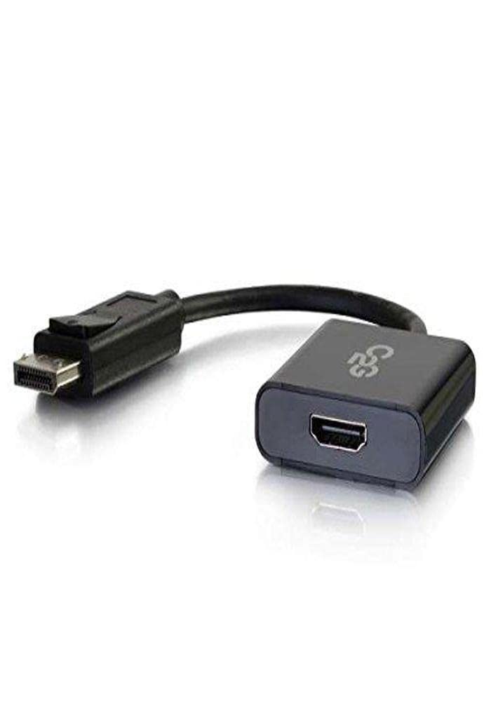 C2G Display Port Cable, Display Port to HDMI, 4K, Male to Female, Black, 8 inches, Cables to Go 54306