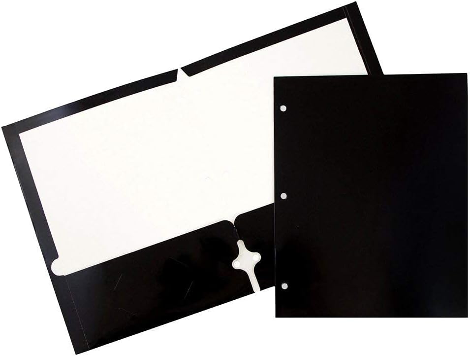 JAM PAPER Laminated Two-Pocket Glossy 3-Hole Letter Size Folders