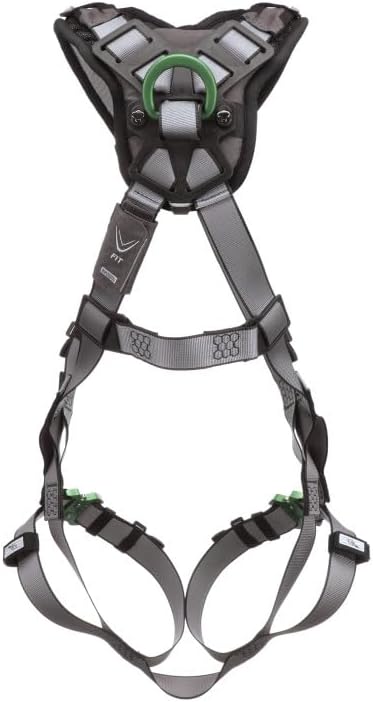 MSA V-FIT Standard Safety Harness - Polyester & Nano-Technology Treated Web Full Body Harness Back, Shoulder Padding