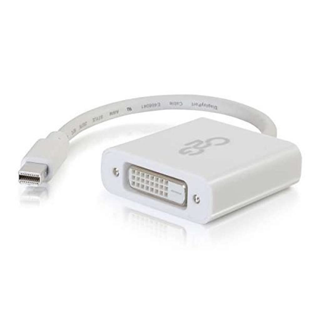 C2G Legrand Mini DisplayPort Adapter, Active, Male to Female Displayport Adapter, White DisplayPort to DVI Adapter