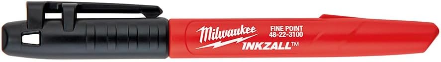 Milwaukee 48-22-3100 Inkzall Jobsite Fine Point Black Permanent Marker 12 Pack
