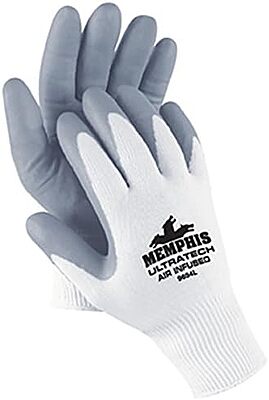 MCR SAFETY Ultratech Air Infused 15 Gauge Seamless Nylon Nitrile Dipped Palm and Fingers Gloves