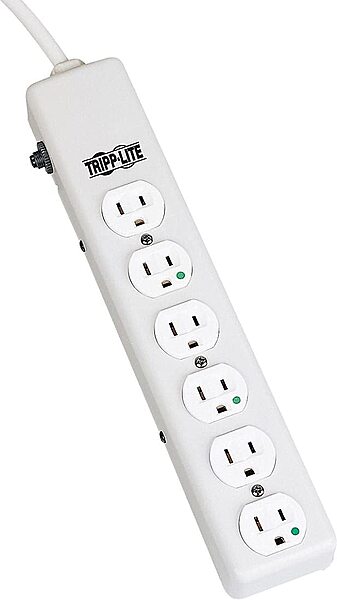 Tripp Lite Safe-IT Medical-Grade Power Strip, 6 Hospital-Grade Outlets, UL 1363 Certified, 1.5 Ft / 0.45M Cord