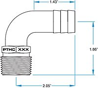 GROCO 3/4" NPT x 3/4" ID Bronze 90 Degree Pipe to Hose Fitting Standard Flow Elbow