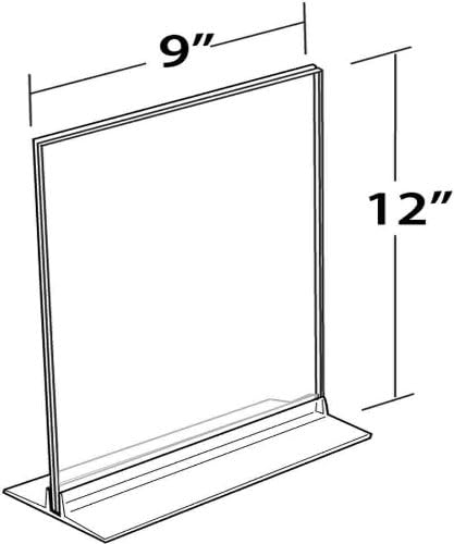 Azar Displays 102712 9-Inch by 12-Inch Vertical or Horizontal T-Strip Acrylic Sign Holder, 10-Pack