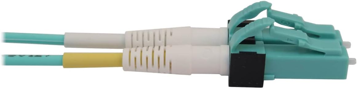 Tripp Lite Switchable Fiber Cable, 400G Duplex Multimode 50/125 OM4 (LC Duplex-PC/LC Duplex-PC), Round LSZH Jacket, Aqua