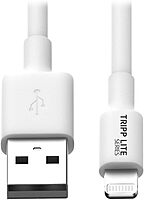 Tripp Lite Apple MFI Certified 6-Feet Lightning to USB Cable (M100-006-WH) - White