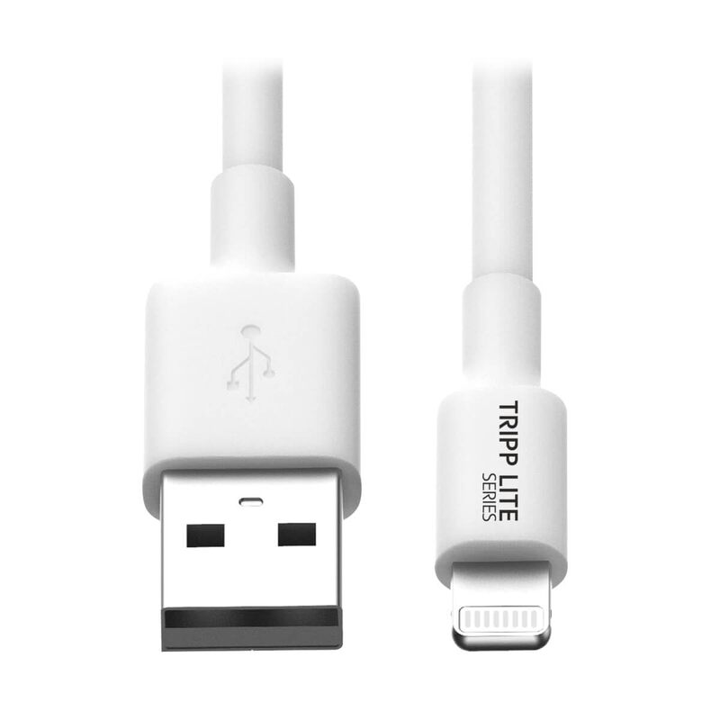 Tripp Lite Apple MFI Certified 6-Feet Lightning to USB Cable (M100-006-WH) - White