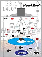 HawkEye Fishtrax 1C Fish Finder with HD Color Virtuview Display, Black/Red, 2" H x 1.6" W Screen Size