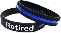 THIN BLUE LINE USA Thin Blue Line Retired Silicone Bracelet