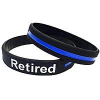 THIN BLUE LINE USA Thin Blue Line Retired Silicone Bracelet