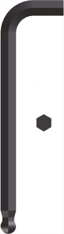 Ball End Hex Key, Tip Size 3/16 in., PK10