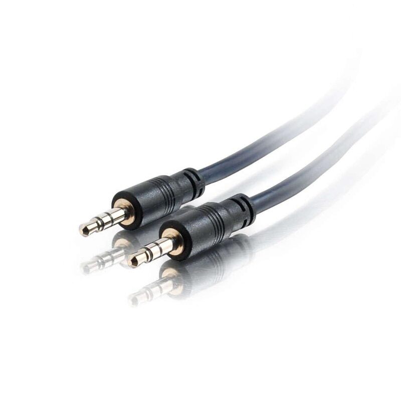 C2G 35ft Plenum-Rated 3.5mm Stereo Audio Cable with Low Profile Connectors - Mini-phone Male Stereo Audio - 40517