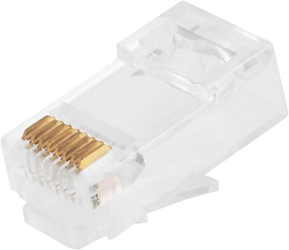 Monoprice Cat6 Plug Solid W/Insert 50U 100pcs/Bag Clear Solid