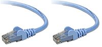 Belkin 15ft CAT6 Snagless Patch Cable Snagless (Blue) (Pack of 2) 1 Count (Pack of 2)