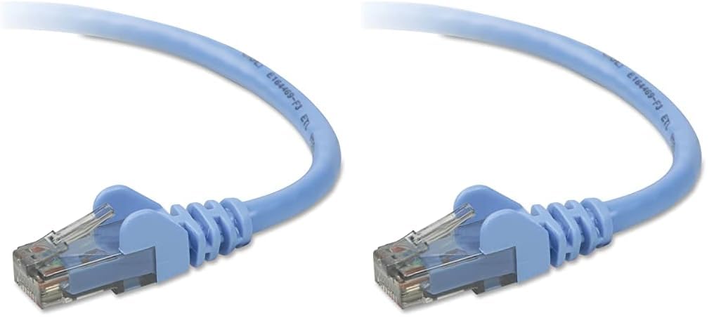 Belkin 15ft CAT6 Snagless Patch Cable Snagless (Blue) (Pack of 2) 1 Count (Pack of 2)