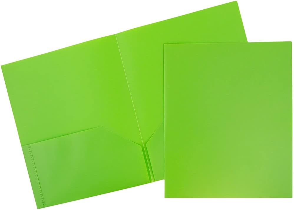 JAM Paper Plastic 2-Pocket POP Folders