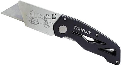Stanley 10-855 Folding Utility Knife - Aluminum Handle, Stainless Steel Blade