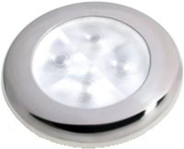 Hella Marine Slim Line LED 'Enhanced Brightness' Round Courtesy Lamp - Warm White LED - Stainless Steel Bezel - 12V