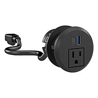 Bush Business Furniture 2-inch Desktop Power Grommet with AC Outlet and USB-A/USB-C Ports