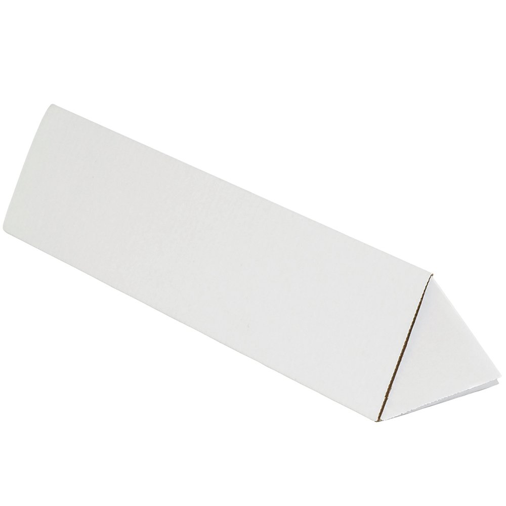 Aviditi Triangle Corrugated Cardboard Mailing Tubes, 2" x 18 1/4", White, Pack of 50, For Protecting, Shipping
