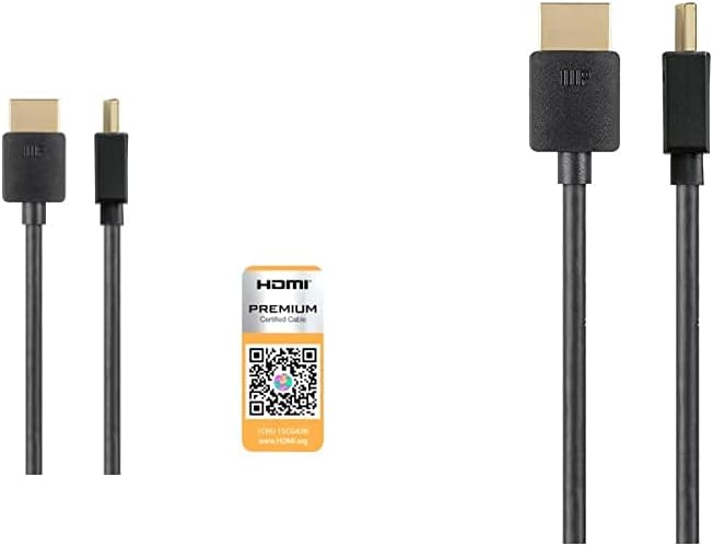 Monoprice High Speed HDMI Cable - 2 Feet - Black| Certified Premium, 4K@60Hz, HDR, 18Gbps