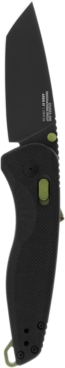 SOG Aegis AT Tanto Assisted Folding Knife, Ambidextrous AT-XR Lock, Heat-Treated D2 Blade, Ergonomic Handle