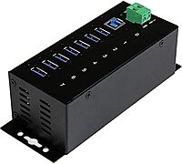 StarTech.com 7-Port USB 3.0 Hub - 5Gbps - Metal Industrial USB-A Hub with ESD Protection & 350W Surge Protection