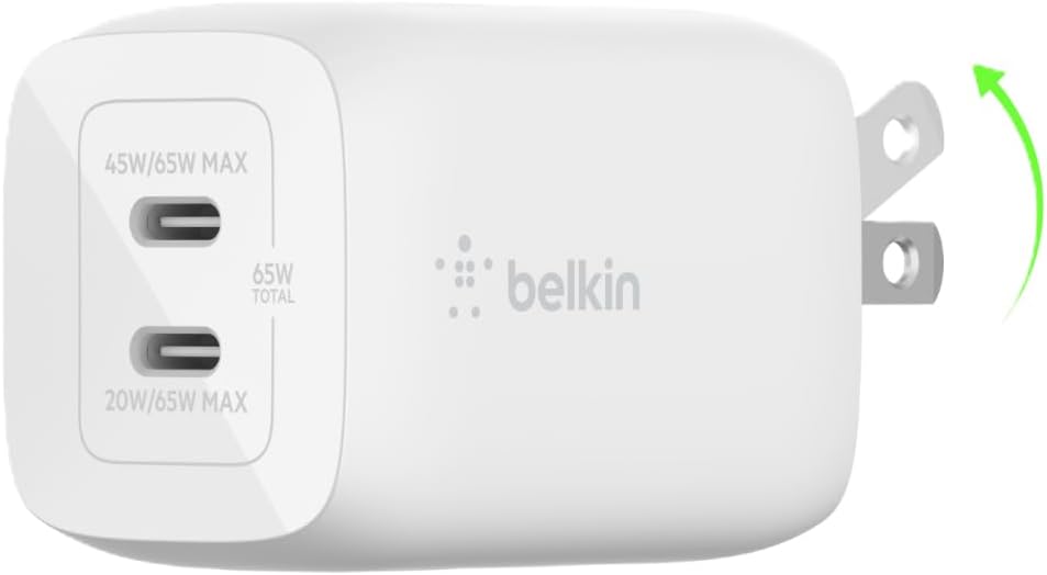 Belkin BOOSTCHARGE Pro 65W Dual USB-C GaN Wall Charger