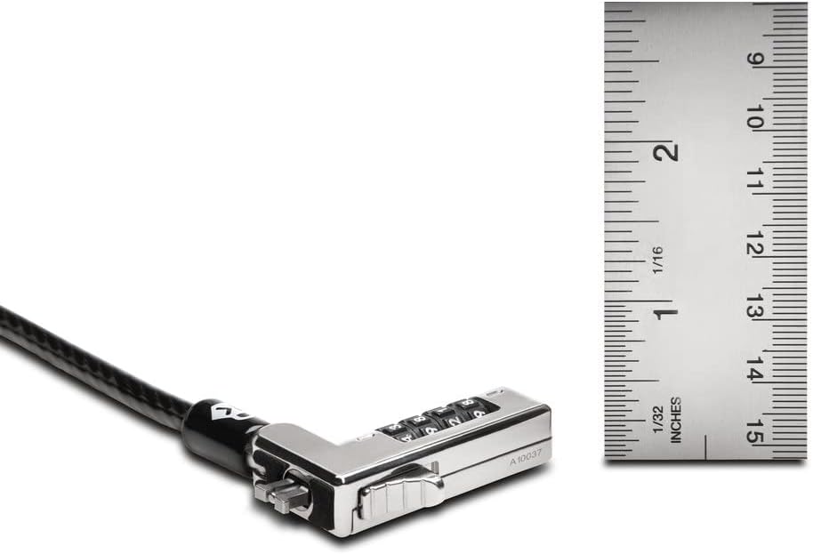 Kensington Slim Combo Lock for Standard Slot - Resettable - 4-Digit - Carbon Steel - for Notebook